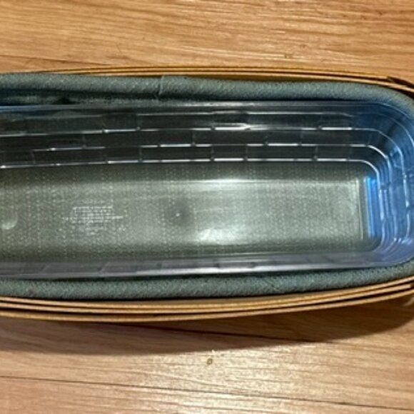 Longaberger Cracker Small Basket+Clear Plastic Protector+Green Liner damaged - Picture 1 of 4